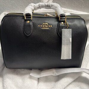 New with Tags LARGE Coach Rowan Black, gold hardware. FAST SHIP.
